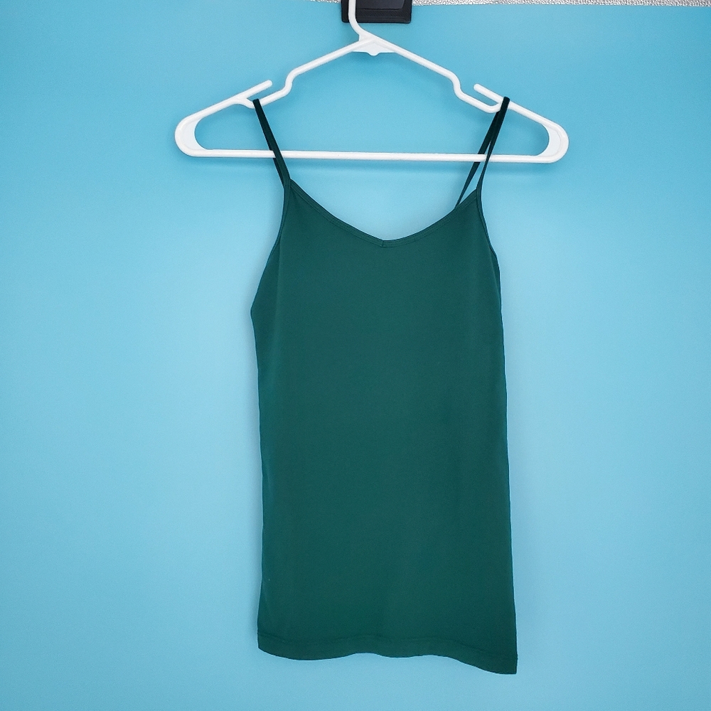 Forever 21 Cami Size XS Hunter Green Spaghetti Strap Stretch